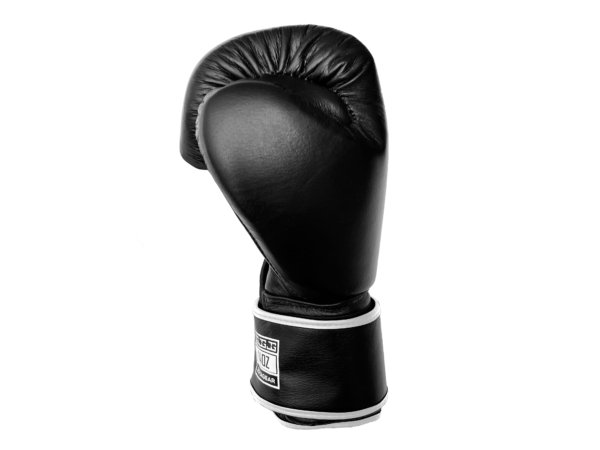 Luva de Kickboxing Joya Thai em Couro Preto-Branco