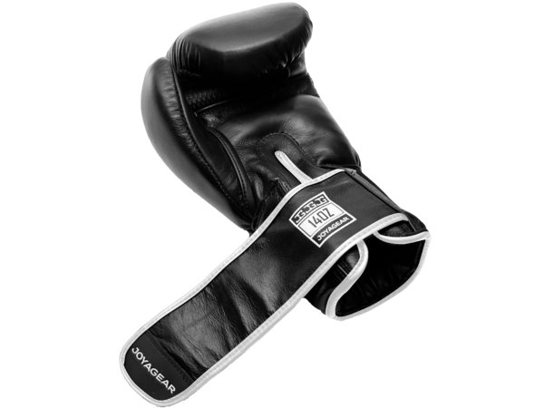 Luva de Kickboxing Joya Thai em Couro Preto-Branco