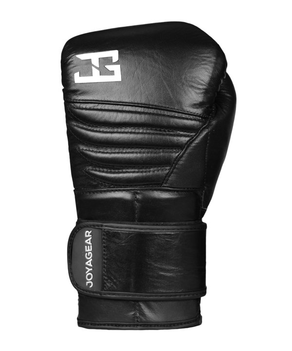 Luva de Kickboxing Joya Falcon em Couro Preto-Branco