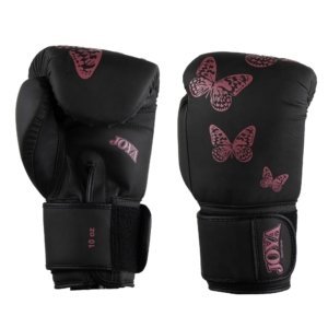 Luva de Kickboxing Joya Butterfly Metal Infantil Preto-Rosa