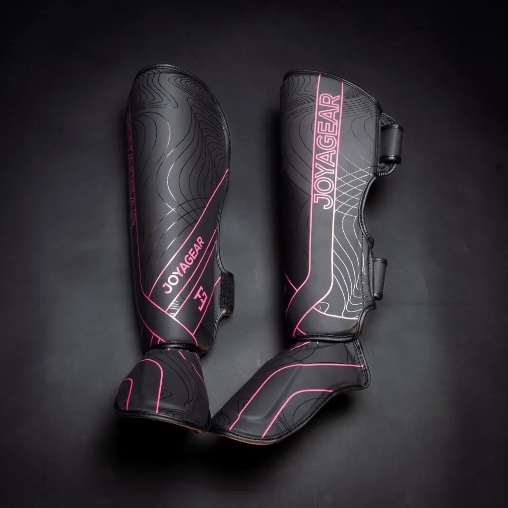 Caneleira Joya Essential de Kickboxing Preto-Rosa