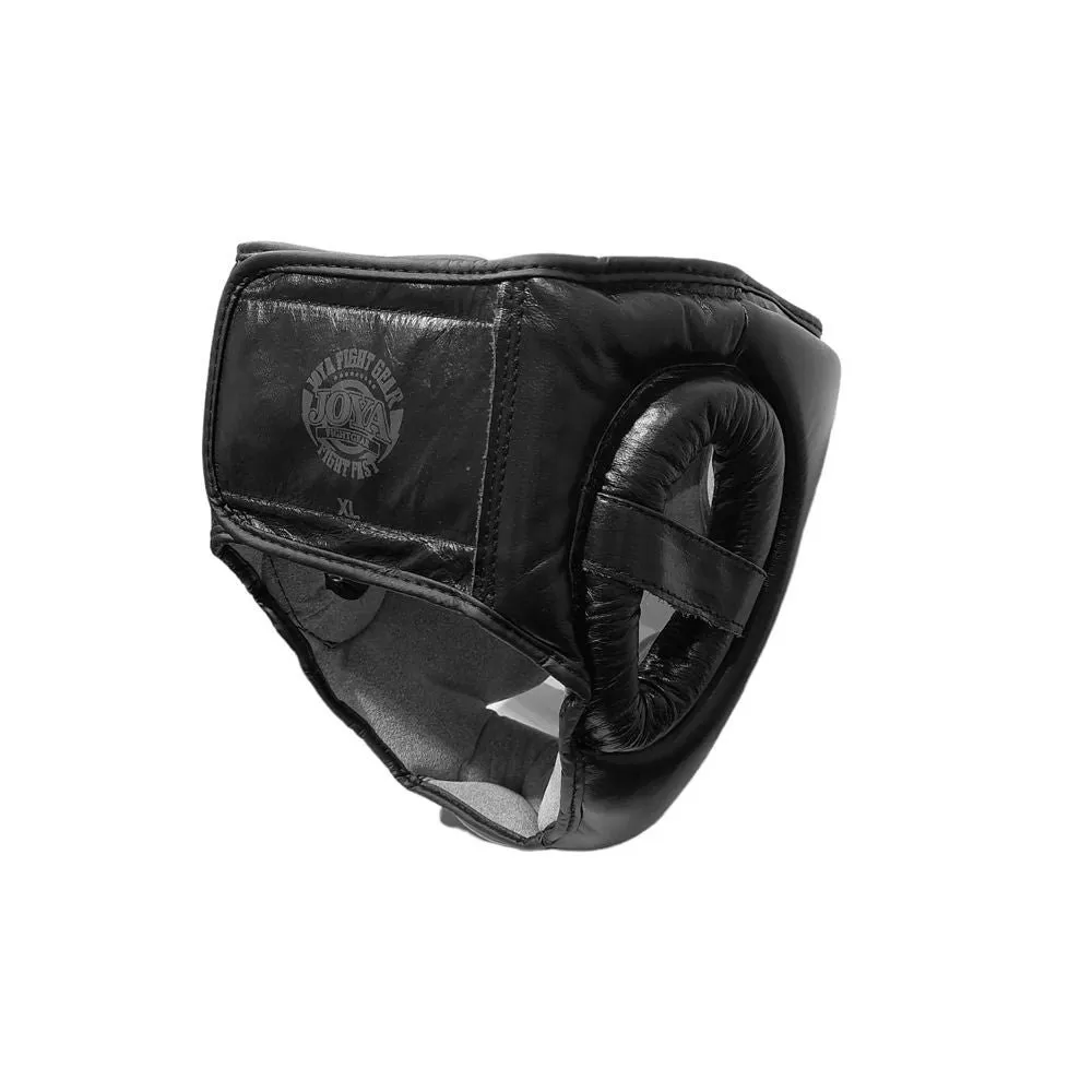 Capacete Fight Fast em Couro Preto-Cinza