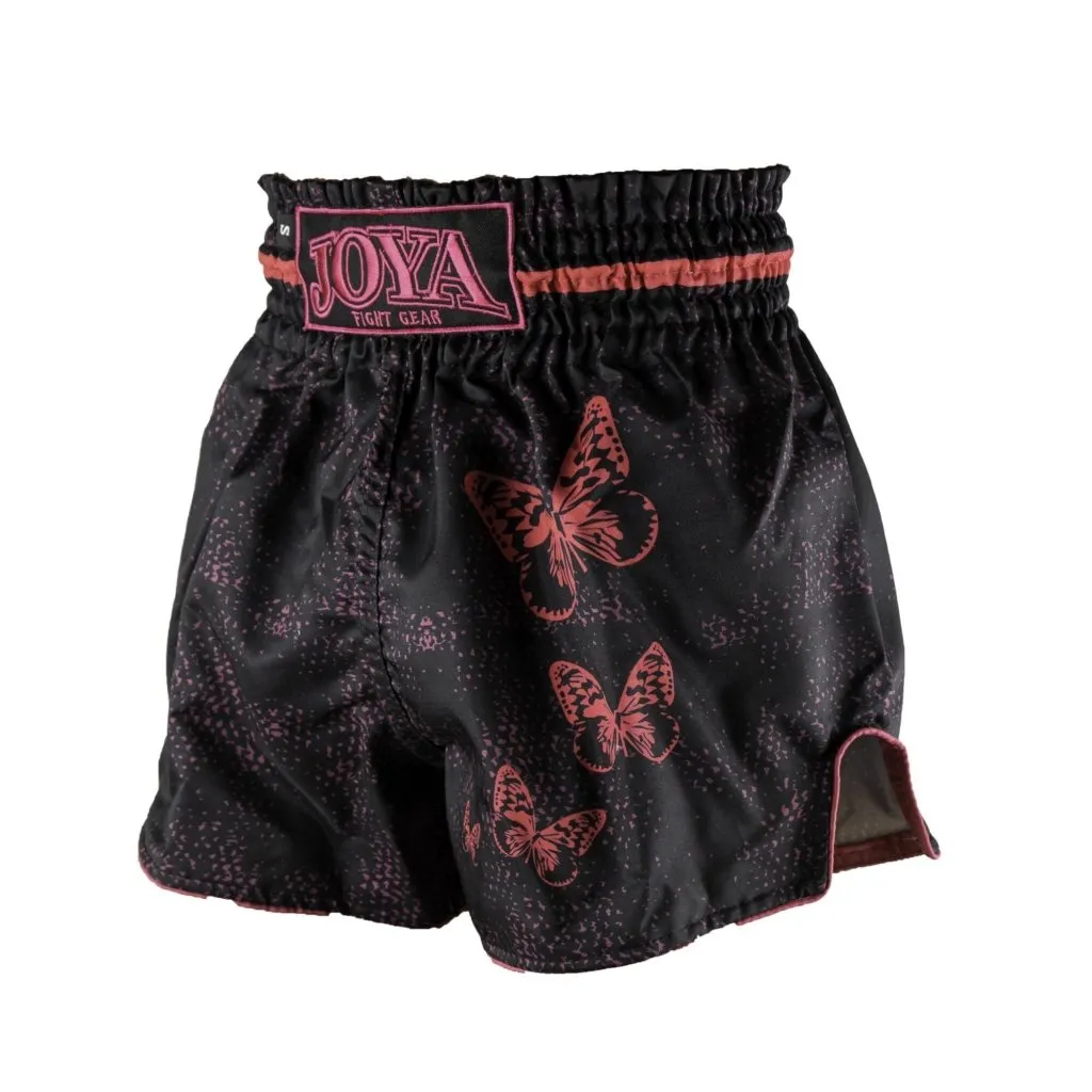 Short de Kickboxing Joya Butterfly Infantil Preto-Rosa
