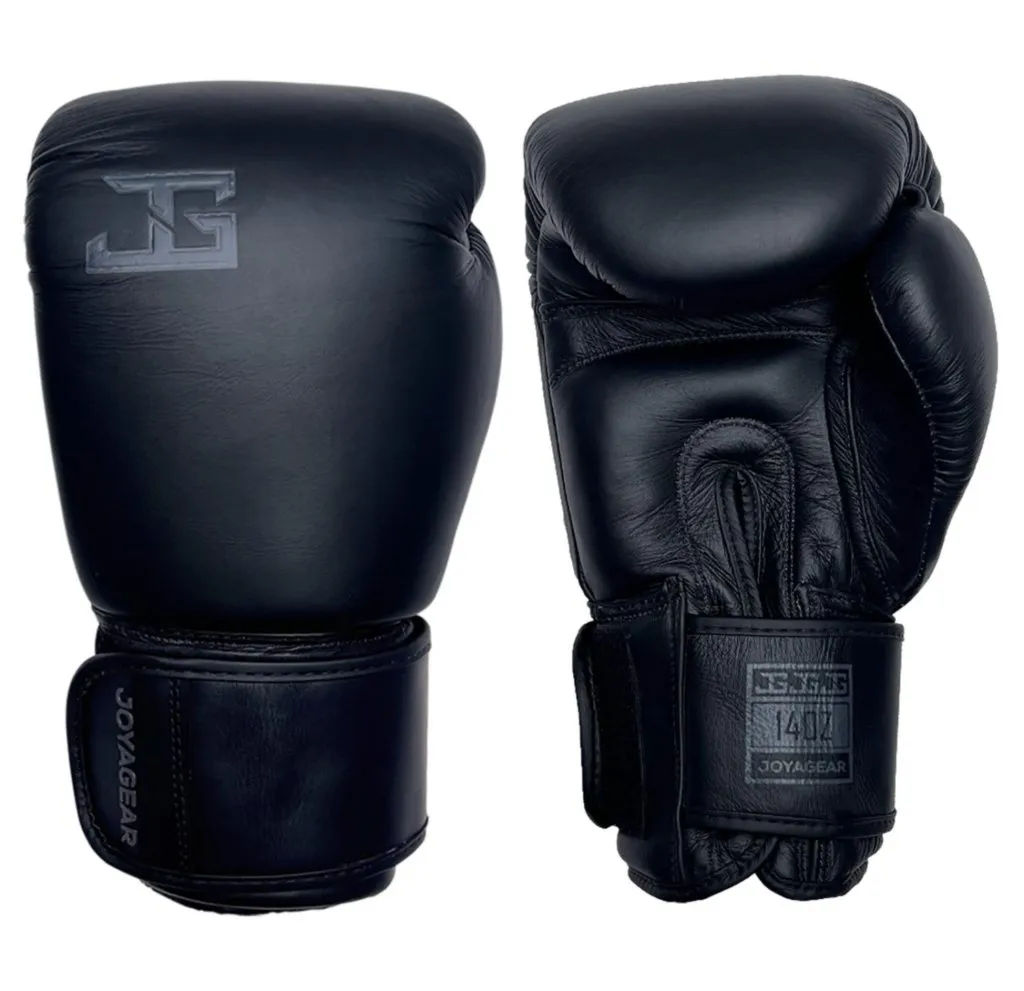 Luva de Kickboxing Joya Thai em Couro Preto