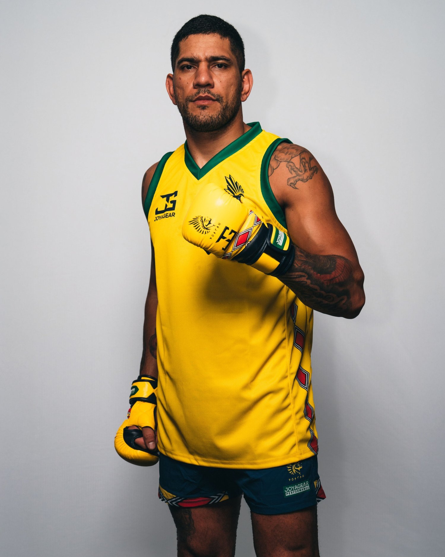 Luva de MMA Joyagear Poatan Tribal Amarelo-Tribal - Imagem 2