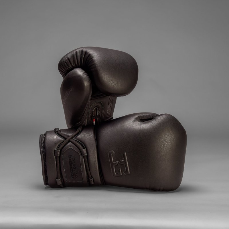 Luva de Boxe Joyagear Elite em Couro com Cadarço Preto - Imagem 1