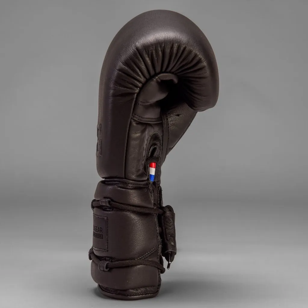 Luva de Boxe Joyagear Elite em Couro com Cadarço Preto