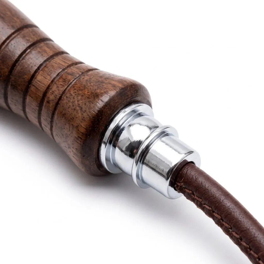 Corda de Pular Joya Profissional em Couro e Madeira Marrom