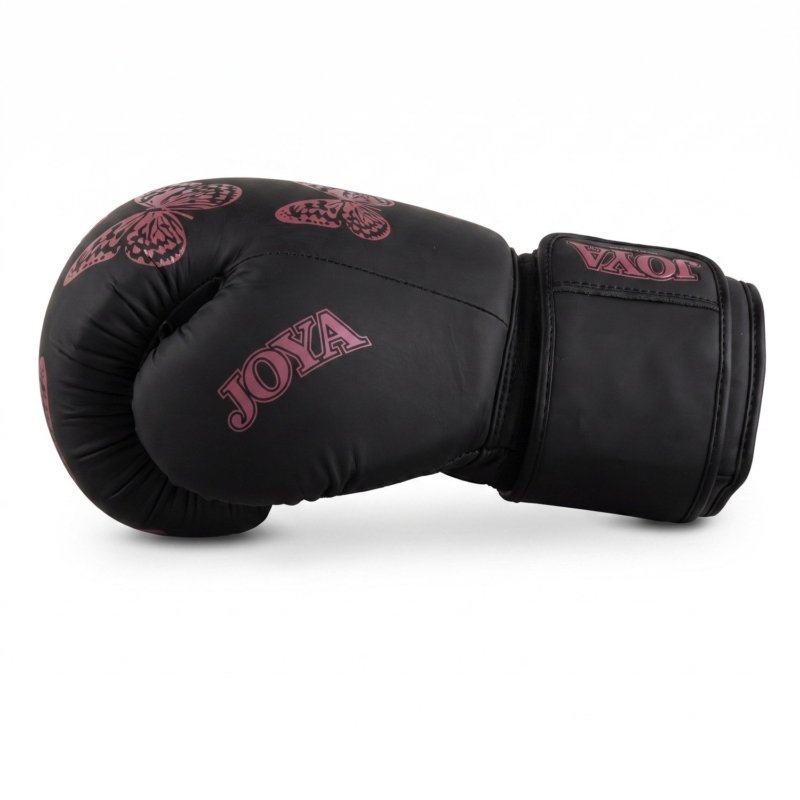 Luva de Kickboxing Joya Butterfly Metal Infantil Preto-Rosa